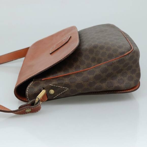 CELINE Macadam Canvas Shoulder Bag Pvc Leather Brown Gold - Picture 5 of 16